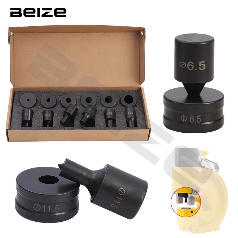 Hydraulic Knockout Punch Set - 6 Stuks Hydraulische Ponsen Ronde Matrijzen