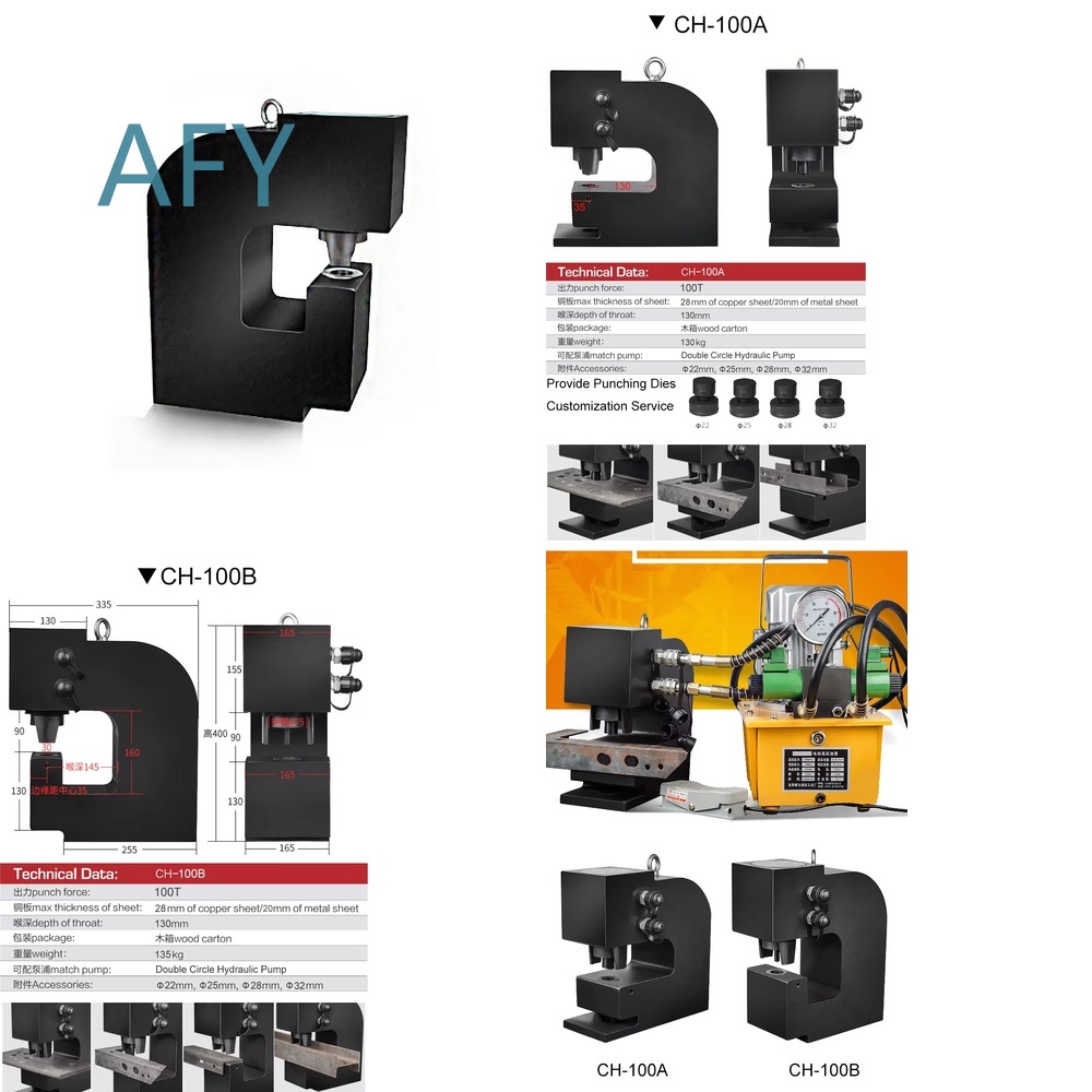 Hydraulic Busbar Punch Machine - CH-100B hydraulische splitbuspons voor industriële gatenponsmachine,